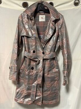 S.Oliver Plaid Mantel Rain Coat Size 6